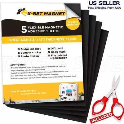 5 Printable Magnetic Sheets Flexible Magnet Photo Paper 12 Mil Matte Finish 5PC • $8.49