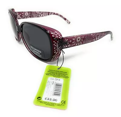 Ladies Polarised Sunglasses Women's Fashion Floral Frame 100% UVA UVB Boots 073J • £14.97