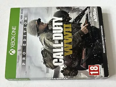 Call Of Duty WW2 World War 2 Pro Edition Steelbook Microsoft Xbox One PAL • £17.99