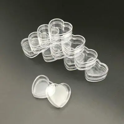 10Pcs Plastic Empty Cosmetic Lip Balm Cream Pot Jar Box Container Heart Shaped.. • $3.84