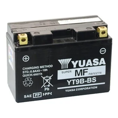 Battery YUASA YT9B-BS Sealed Equipped Charger 12V 8AH Yamaha Ypra X Max 125 • £103.21