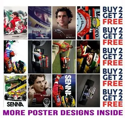 Ayrton Senna Formula One F1 Poster Art Prints A4 A3 Size Buy 2 Get Any 2 Free • £6.97