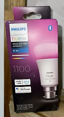 PHILIPS Hue White & Color Ambiance 1100 A60 B22 Smart Bulb - Bluetooth &WiFi App • $69