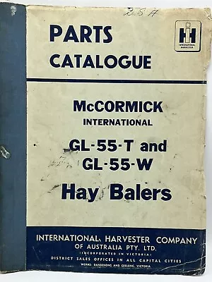 McCormick  INTERNATIONAL GL 55 T GL-55-W HARVESTER Factory Parts Book Catalogue • $26.40