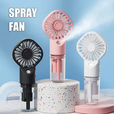 Water Spray Mist Fan USB Rechargeable Handheld Portable Mini Fan Cooler • $10.22