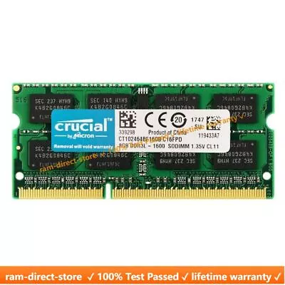 Crucial DDR3 DDR3L 4GB 8GB 1.5V 1.35V SO-DIMM RAM Memory For Laptop Notebook • £10.32