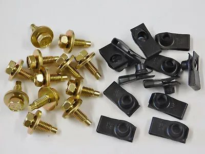 60-75 Ford Mercury Fender Yellow Zinc Bolt Bolts Nuts Mustang Comet- 15/16 Long • $21.75