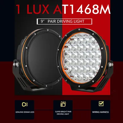 Pair 9inch LED Driving Lights Spotlights Round Work Offroad Lamp Round Spot ATV • $128.92