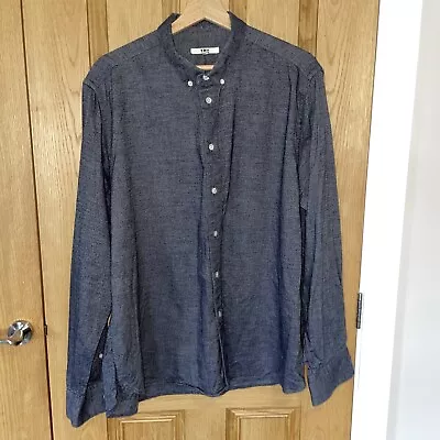 YMC You Must Create Shirt Mens XL Dairy Blue Chambray Workwear Brushed Cotton • £39.99