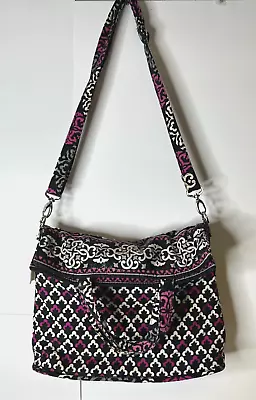 Vera Bradley Canterbury Magenta Hand Tote & Crossbody Purse Bag • $15.99