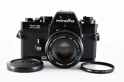 [Exc+] Minolta XE Black 35mm Film Camera W/ MC Rokkor-PF 50mm F1.7 Lens 2106752 • $116.39