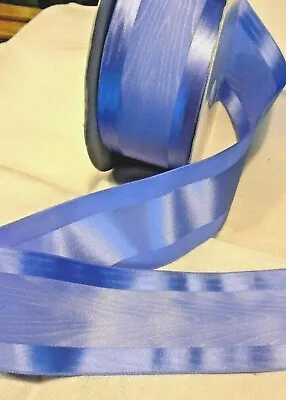 1  Moire' & Satin Ribbon- Japan -periwinkle Blue - Reversible -by The Yard • $3.75