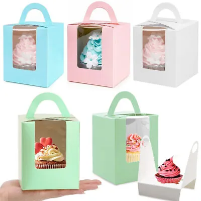 20PCS Single Cupcake Boxes Cake Boxes With Display Wedding Party Gift Boxes UK • £4.89