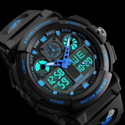 Fashion Mens Waterproof Army Sports Analog Digital LED Date Quartz Wrist Watch • £11.99