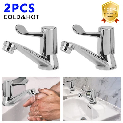 £10.79 • Buy 2X Twin Taps Set Hot And Cold Pair Tap Traditional Bath Bathroom Basin Sink