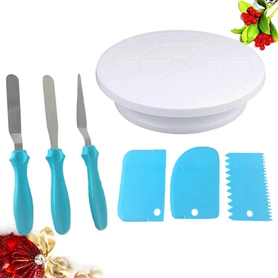 £15.91 • Buy  7 PCS/Set Revolving Cake Stand Decorating Kit Three Piece Suit Decorate