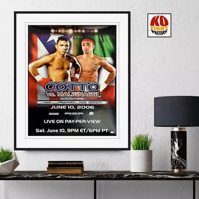MIGUEL COTTO Vs. PAULIE MALIGNAGGI: DUAL SIGNED Original PPV Boxing Poster 10D • $221.02