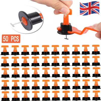 £7.59 • Buy 50Pcs Tile Leveling System Kit Reusable Tile Spacer Wall Floor Clip Leveler Tool