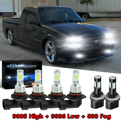 For Chevrolet S10 1998-2003 - LED Headlight Hi/Lo BEAM + Fog Light Bulbs Qty 6 • $31.97