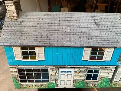 1950's MARX COLONIAL STYLE 2 STORY DOLLHOUSE TIN METAL DOLLHOUSE  • $109.99