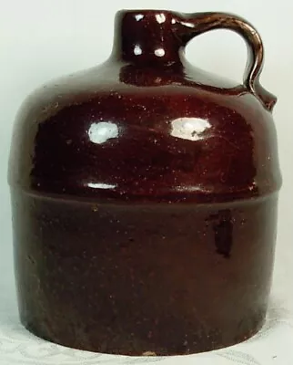 Antique Stoneware Half Gallon Molded Jug Brown Glaze • $29