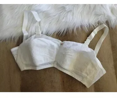 VTG Sculptress SZ:32GG Lace Bra Full Coverage Support White New Style 523 • $14.99