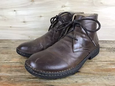 BORN Shoes Boots Mens Sz US 10.5 Lace Up Pull On Ankle Brown Leather • $44.99