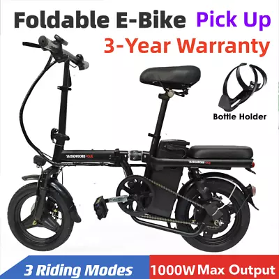 Portable 1000W Electric Bike Scooter Foldable 14''🚨Bicycle🚨48V Lithium Battery • $740.77