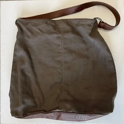 J. Jill Linen/Leather Taupe Handbag/Tote - 17  X 14.5  • $25.99