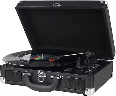 Vinyl Record Player Wireless Turntable Bluetooth 3-Speed Portable  Suitcase RCA • $45.99