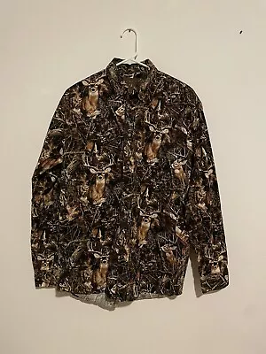 North River Outfitters Button Down Dress Shirt Buck Camo Long Sleeve Mens Medium • $20