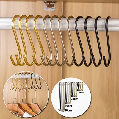 High Quality S Hooks Metal Kitchen Meat Pan Utensil Clothes Long Hanger Hooks • $3.32