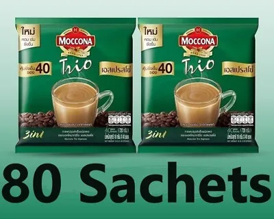 80 Moccona Trio Espresso Instant Coffee Powder Sachets • $75.29