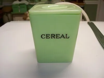 Jeannette Jadeite Square Cereal Canister 4 1/2  High • $450