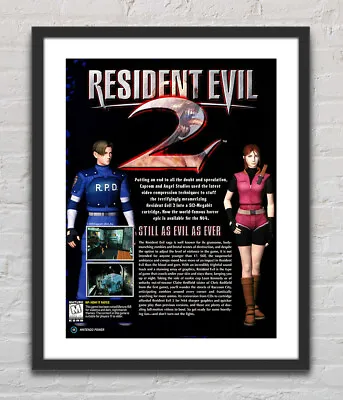 Resident Evil 2 Nintendo 64 N64 Glossy Promo Ad Poster Unframed G2122 • $22.98