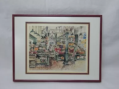 Sarah Clementson Yaeger  Sosios Produce Stand  Signed LE 102/450 Lithograph 1988 • $75