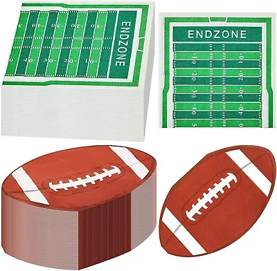 £12 • Buy Zonon 100 Pieces Sports Themed Oval Football & Square Field Shaped Paper Napkins