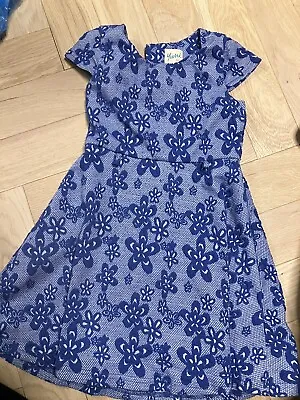 Blue Girls Party Dress Yumi Aged 7-8 Years • £5