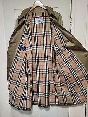 £132 • Buy Ultra Rare Burberry Metallic 38 10 12 Trench Coat Nova Check Heritage Belt Vtg