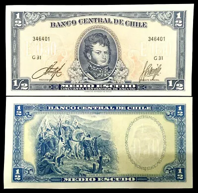 Chile Half Escudo 1962-75 Banknote World Paper Money UNC Currency Bill Note • $6.45