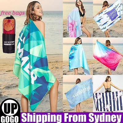 $18.99 • Buy Beach Towel Swim Towel Pool Towel Sand Free Quick Dry Microfibre Absorbent Large