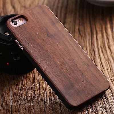 £17.99 • Buy Apple Iphone 7 8 4.7 Hard Back Real Wood Case Wooden Cover Brown Bamboo Cherry