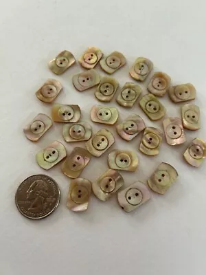 28 Vintage Carved Mother Of Pearl Shell Abalone Buttons • $35