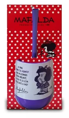 Mate Mafalda+Packaging+Bombilla Sacayerba. Self-cleaning • $30