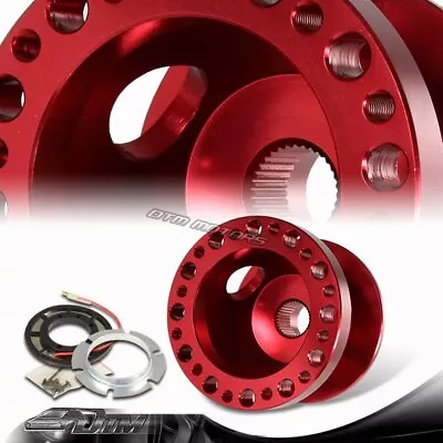 RED 6-Hole Aluminum Racing Steering Wheel Hub Adapter For 90-05 Eclipse/Galant • $26.66