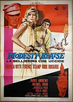 Modesty Blaise-La Beautiful Che Uccide-Manifesto Originale-2F-Monica Vitti-1966 • $107.43
