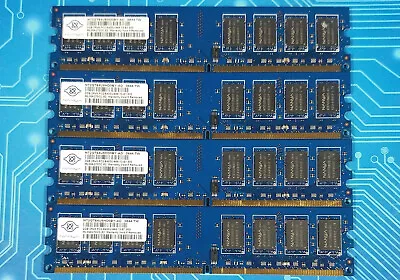 8GB (4x2GB) PC2-6400u DDR2-800MHz 2Rx8 Non-ECC Nanya NT2GT64U8HD0BY-AD • $18