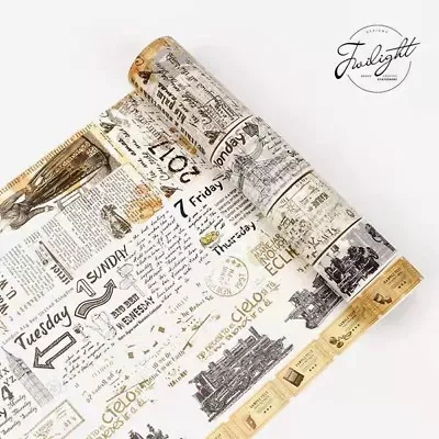 $1.40 • Buy Washi Tape Vintage Black And White 30-50mm Wide Sold By Meter MT271