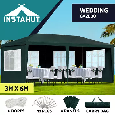 $120.95 • Buy Instahut Gazebo 3x6 Outdoor Marquee Side Wall Party Wedding Tent Camping Green