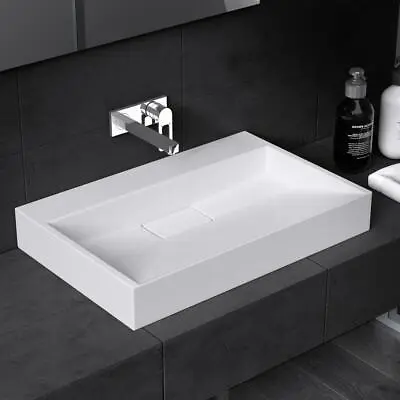 Modern Bathroom Wash Basin Sink Stone Resin Countertop Wall Hung Full Size Range • £76.90